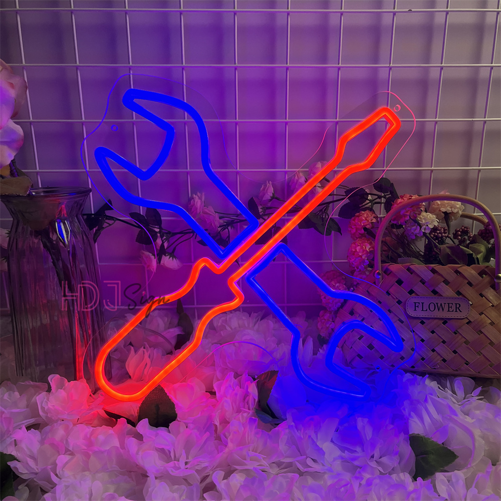 Auto Repair Shop Open - Autoreparatiewerkplaats Neon Sign Lights Tools Room