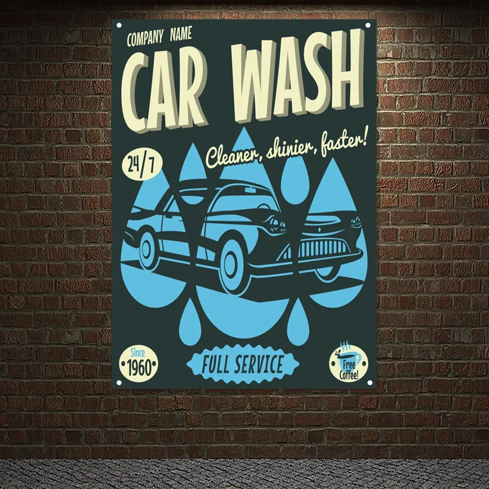 Auto Repair Shop Banners - Vintage CAR WASH VOLLEDIGE SERVICE &