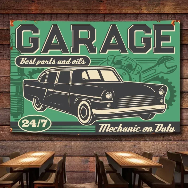 Auto Repair Shop Banners - Beste onderdelen en oliën Vintage AUTO