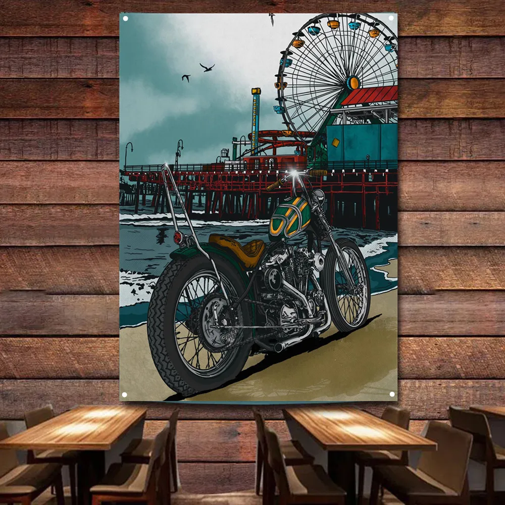 Auto Repair Shop Banners - Kust motorfiets kunst poster muur opknoping