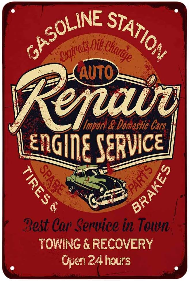 Auto Repair Shop Open - Auto Reparatie Motor Service Tin Bord,