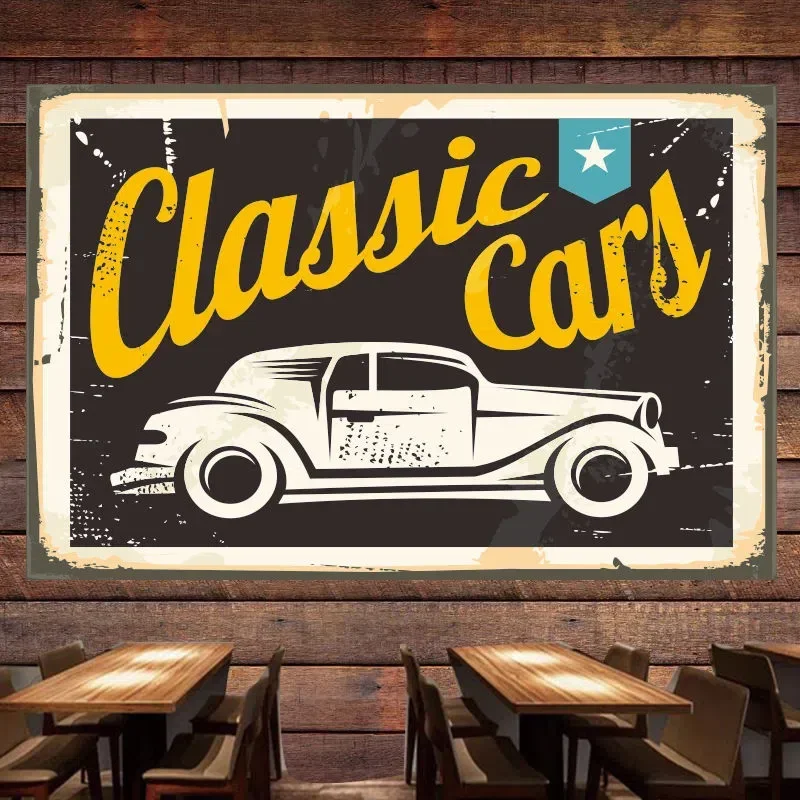 Auto Repair Shop For Sale - Klassieke auto vintage poster vlag muurschildering