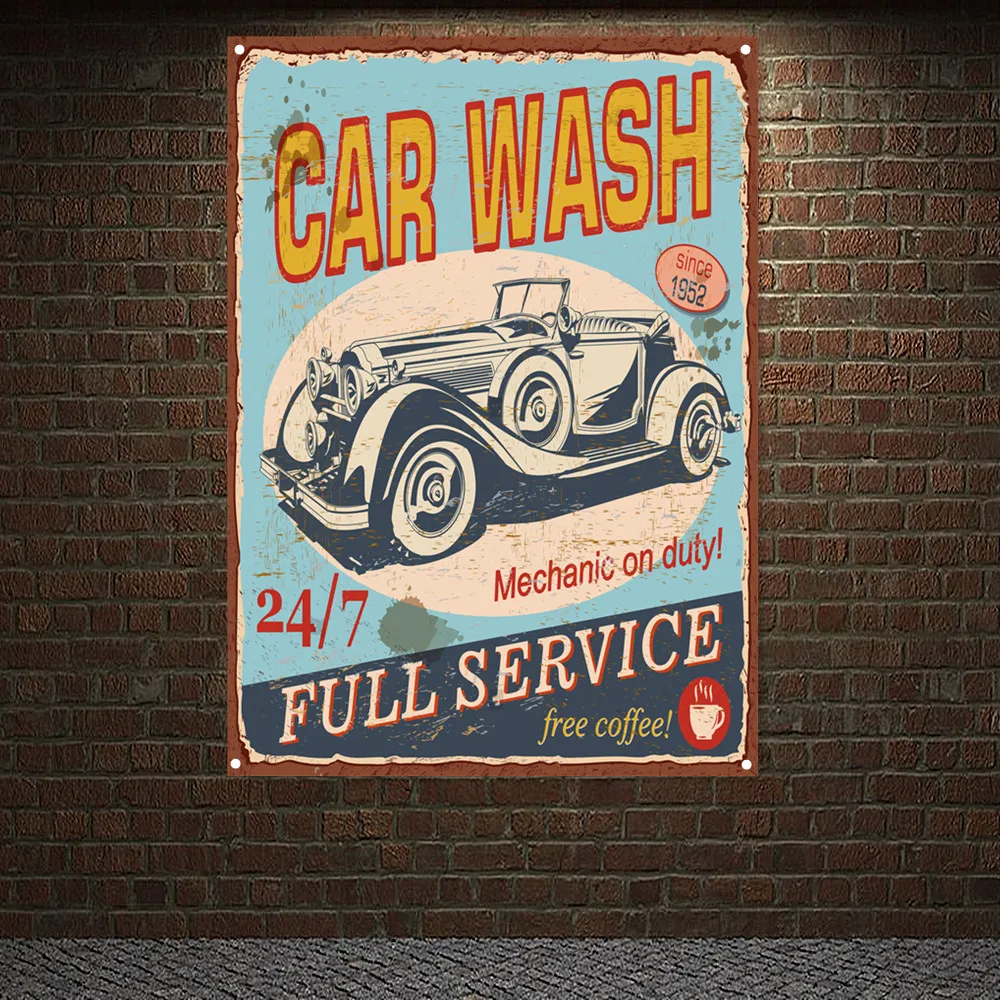 Vintage CAR Wash Full Service  - Auto Repair Shop Banners recensie en prijs