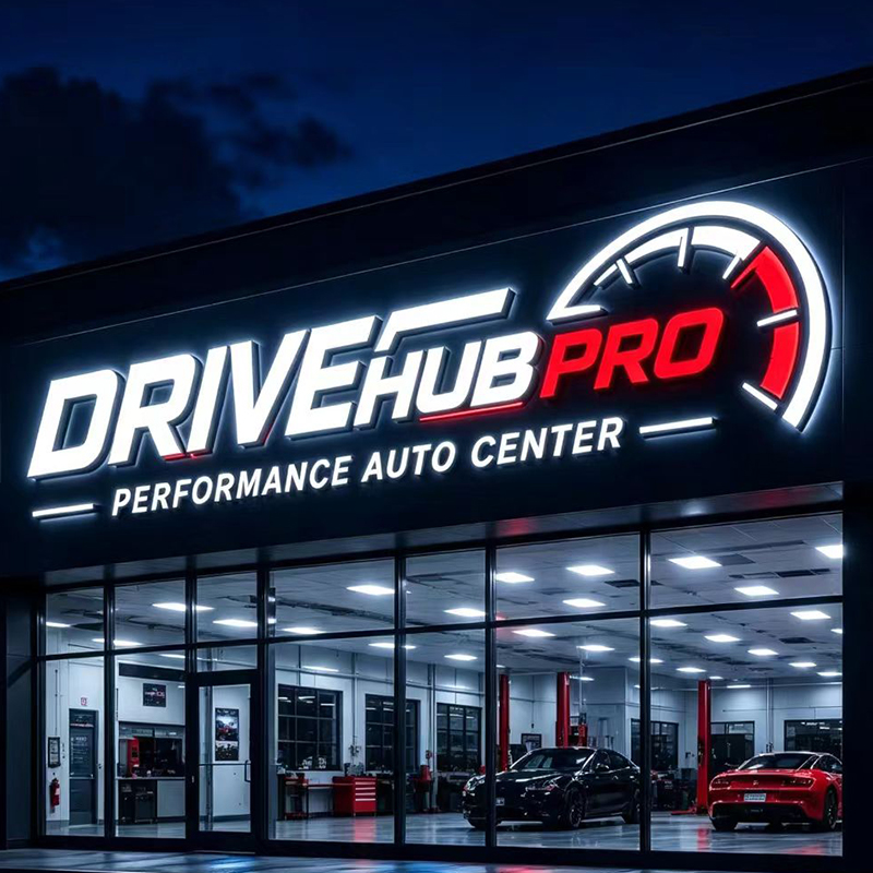 3D op maat gemaakte LED-verlic - Auto Repair Shop Logo Design recensie en prijs